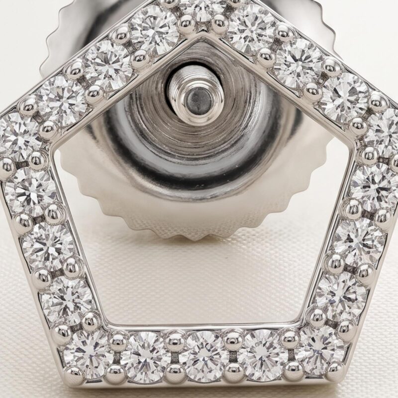 Alternative view of Premium 18K Gold Diamond Stud Earrings with Refined Details and Brilliant Diamond Beauty from Bafleh Jewellery