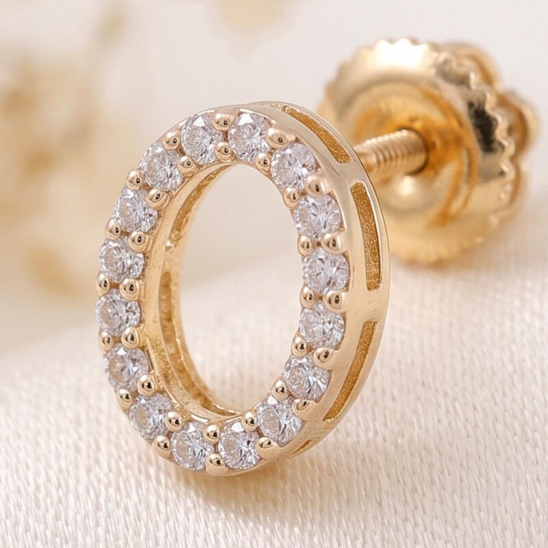 Alternative view of Elegant Diamond Stud Earrings in 18K Gold Crafted for Everyday Luxury and Special Occasions by Bafleh Jewellery