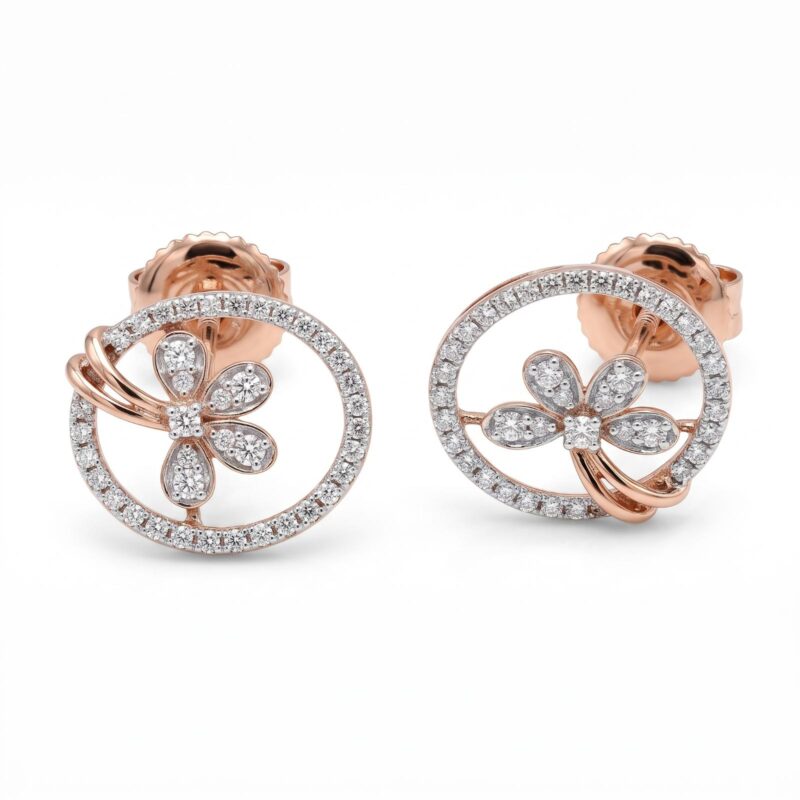 18K Gold Diamond Earrings UAE