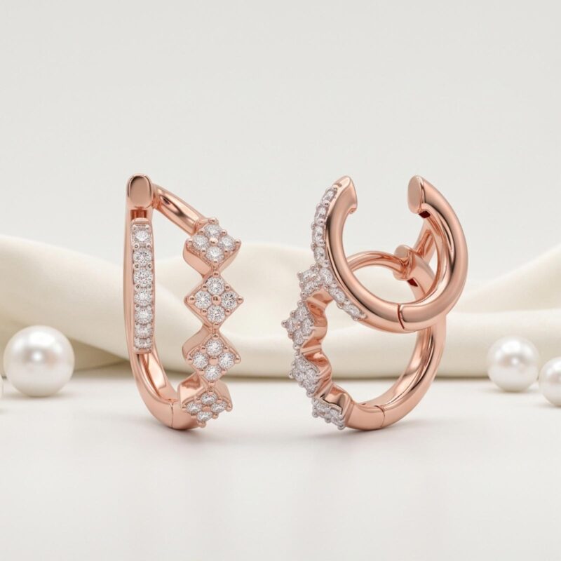Discover Timeless Beauty with Premium 14K Gold and Diamond Earrings from Bafleh Jewellery