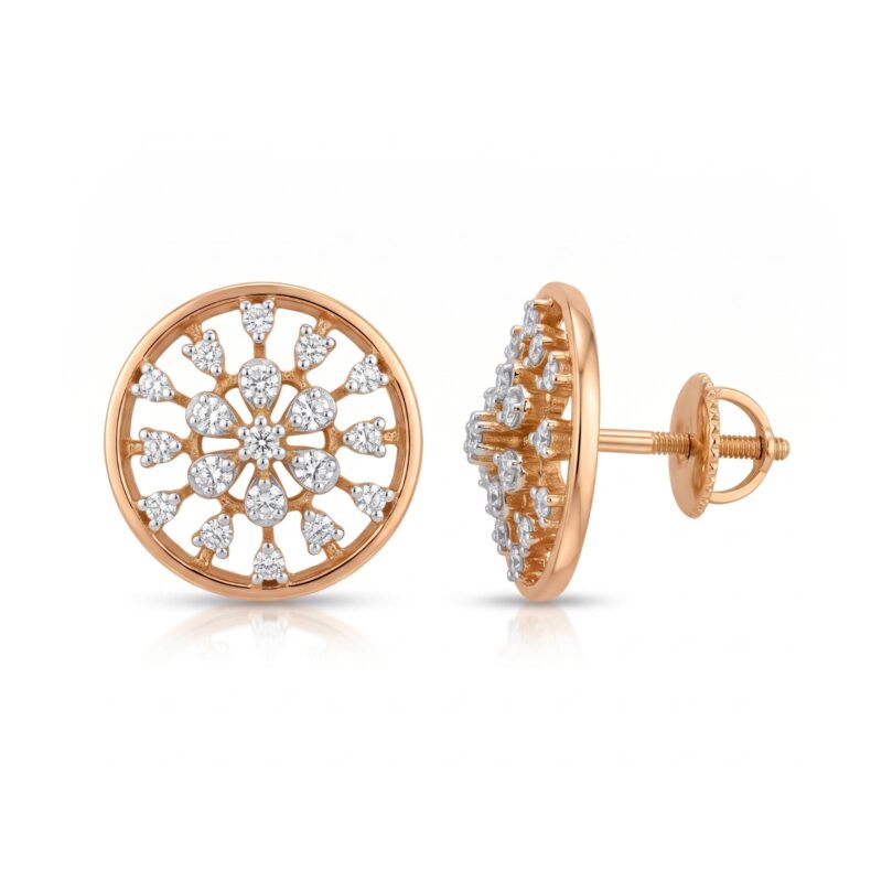 Elegant 18K Gold Earrings with Natural Diamonds for a Beautiful Everyday Statement