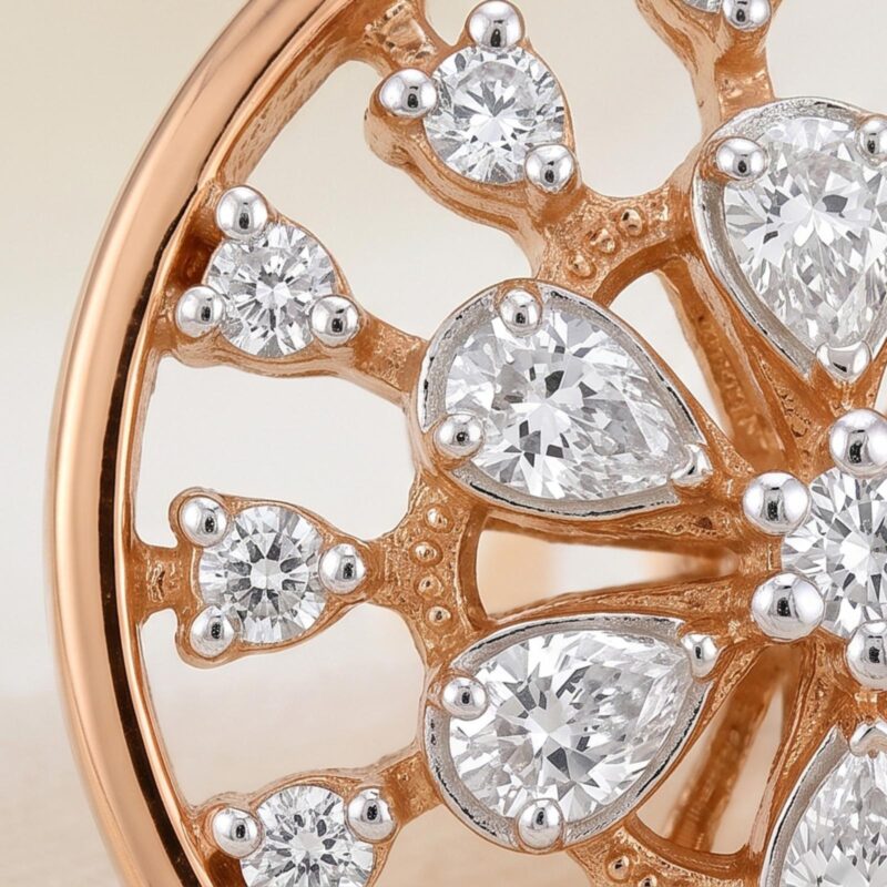 Alternative view of Elegant 18K Gold Earrings with Natural Diamonds for a Beautiful Everyday Statement