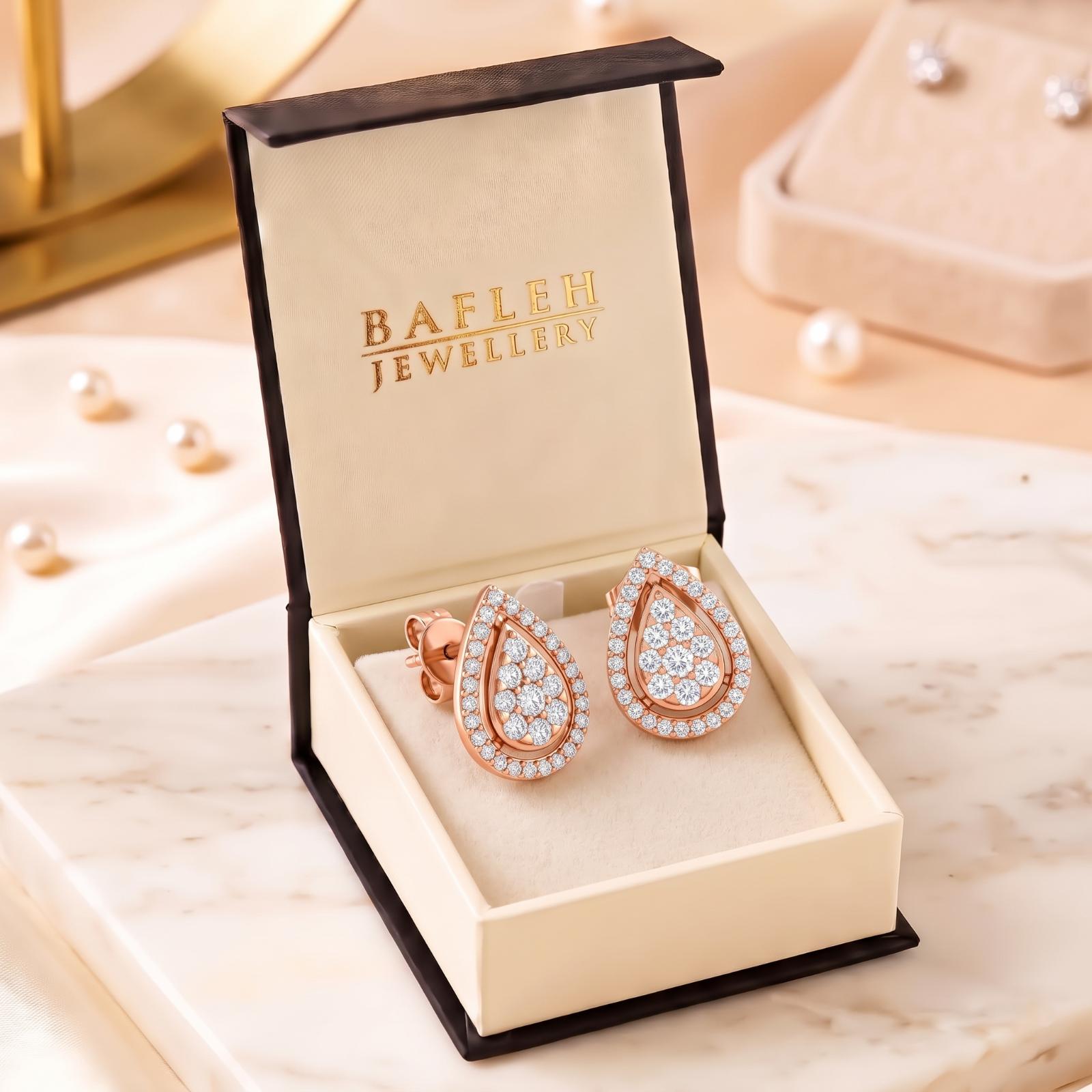 Luxury 18K Gold & Natural Diamond Earrings - Image 7