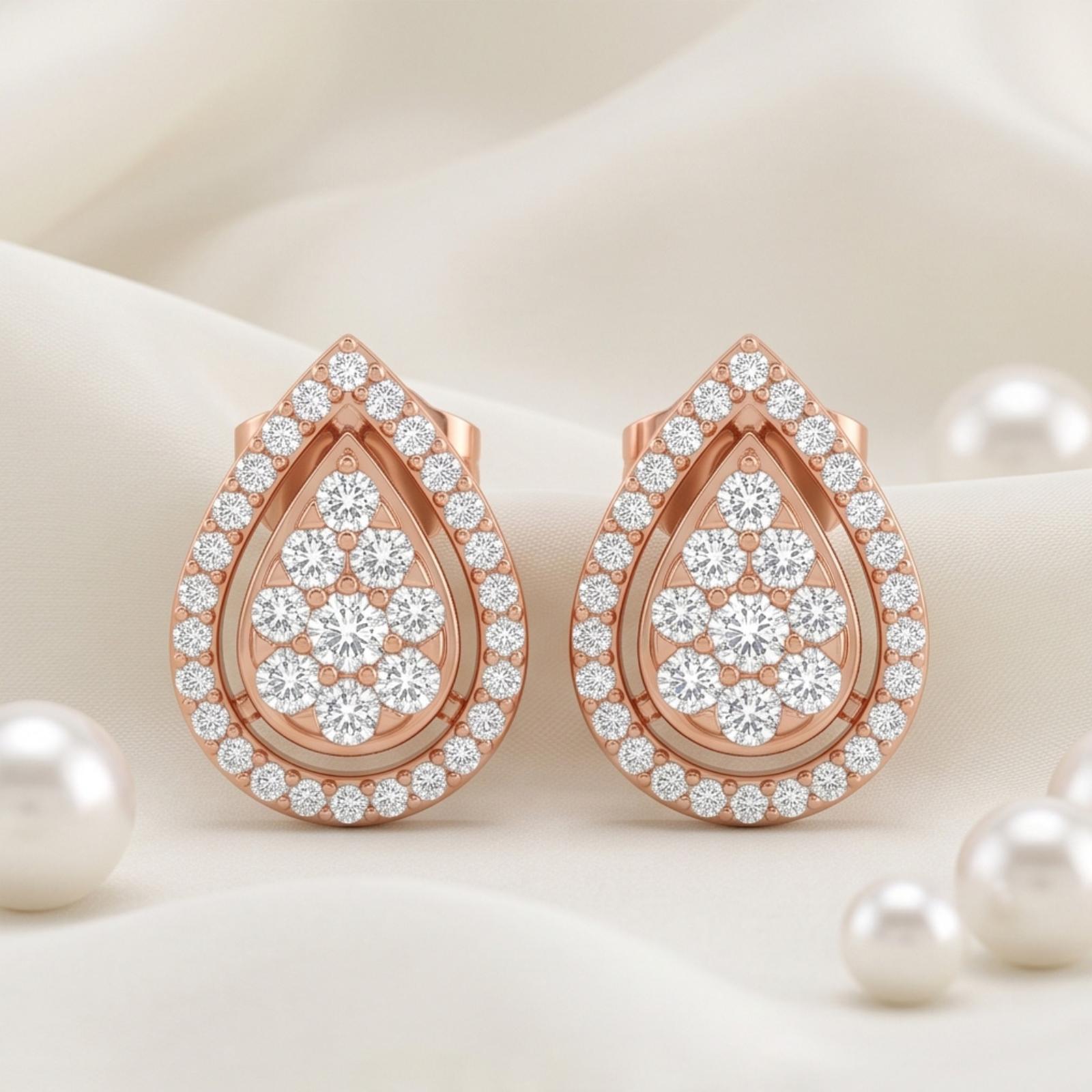 Luxury 18K Gold & Natural Diamond Earrings - Image 5