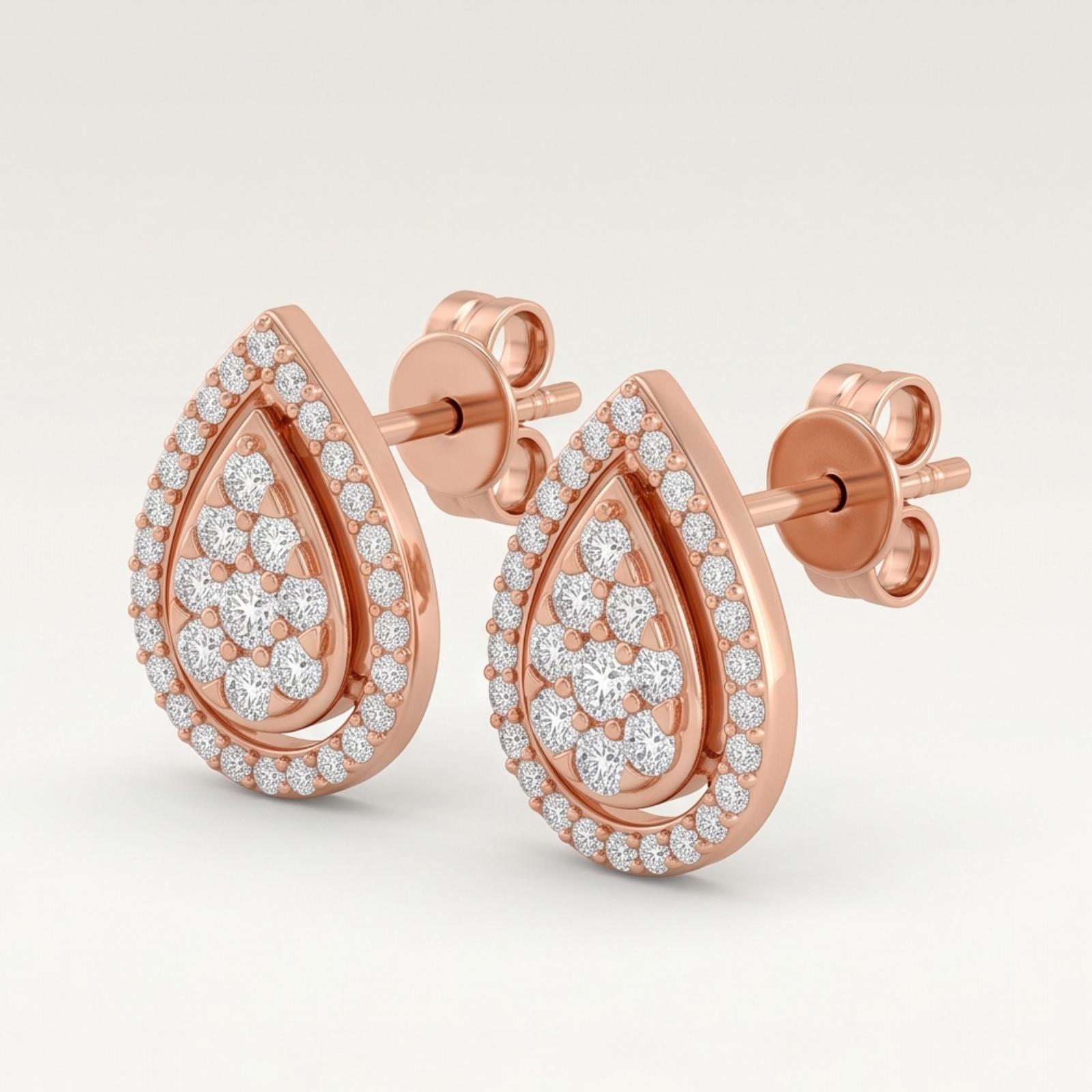 Luxury 18K Gold & Natural Diamond Earrings - Image 6