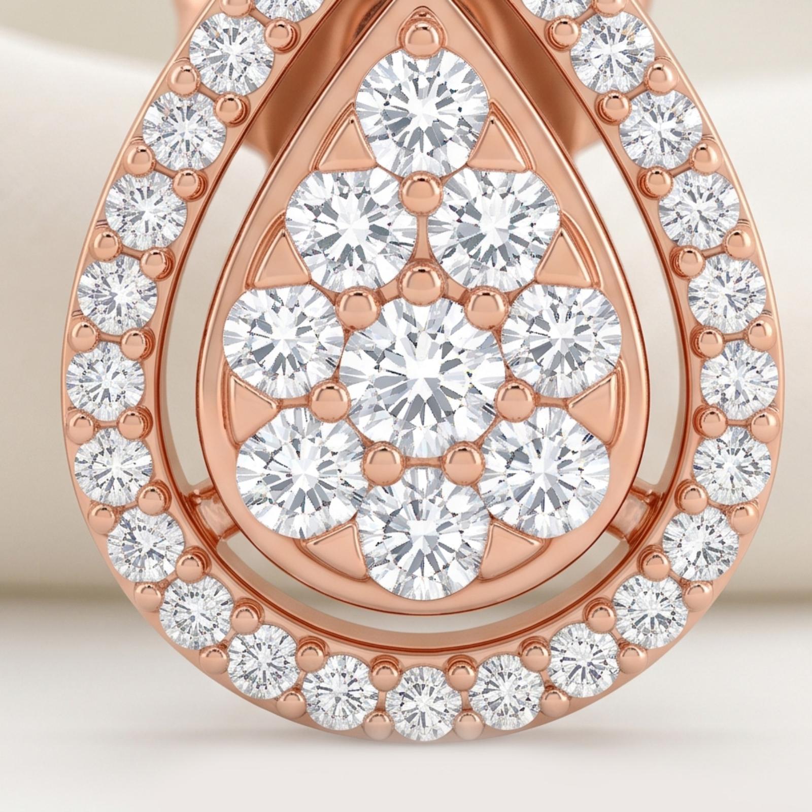 Luxury 18K Gold & Natural Diamond Earrings - Image 2