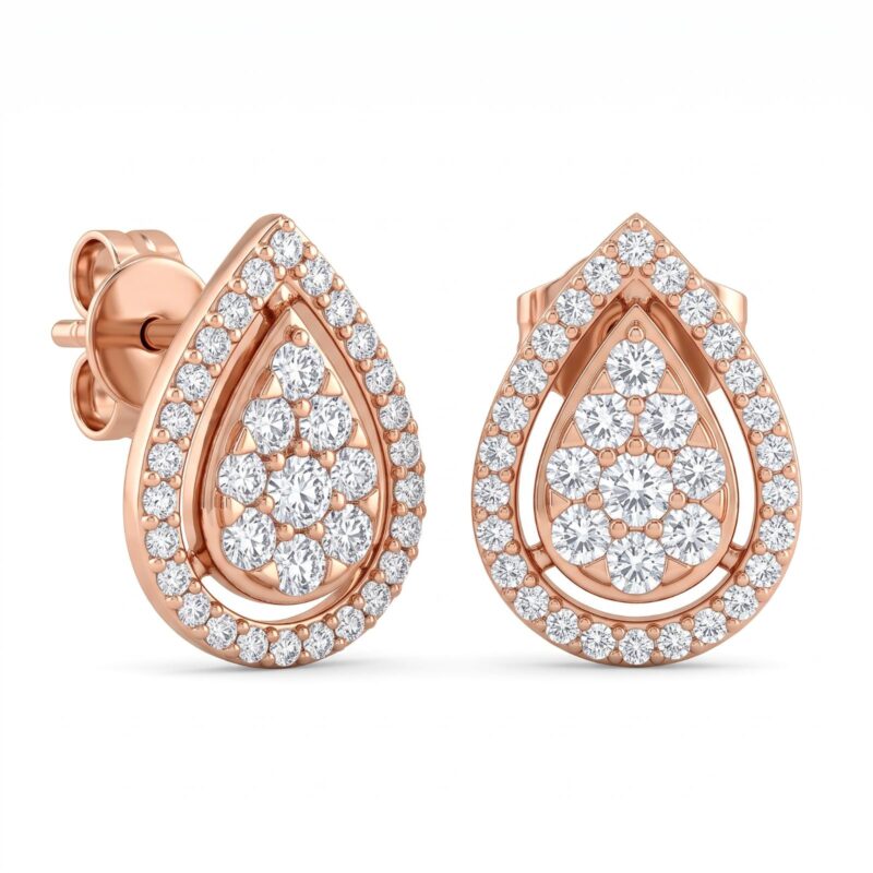 Luxury 18K Gold & Natural Diamond Earrings