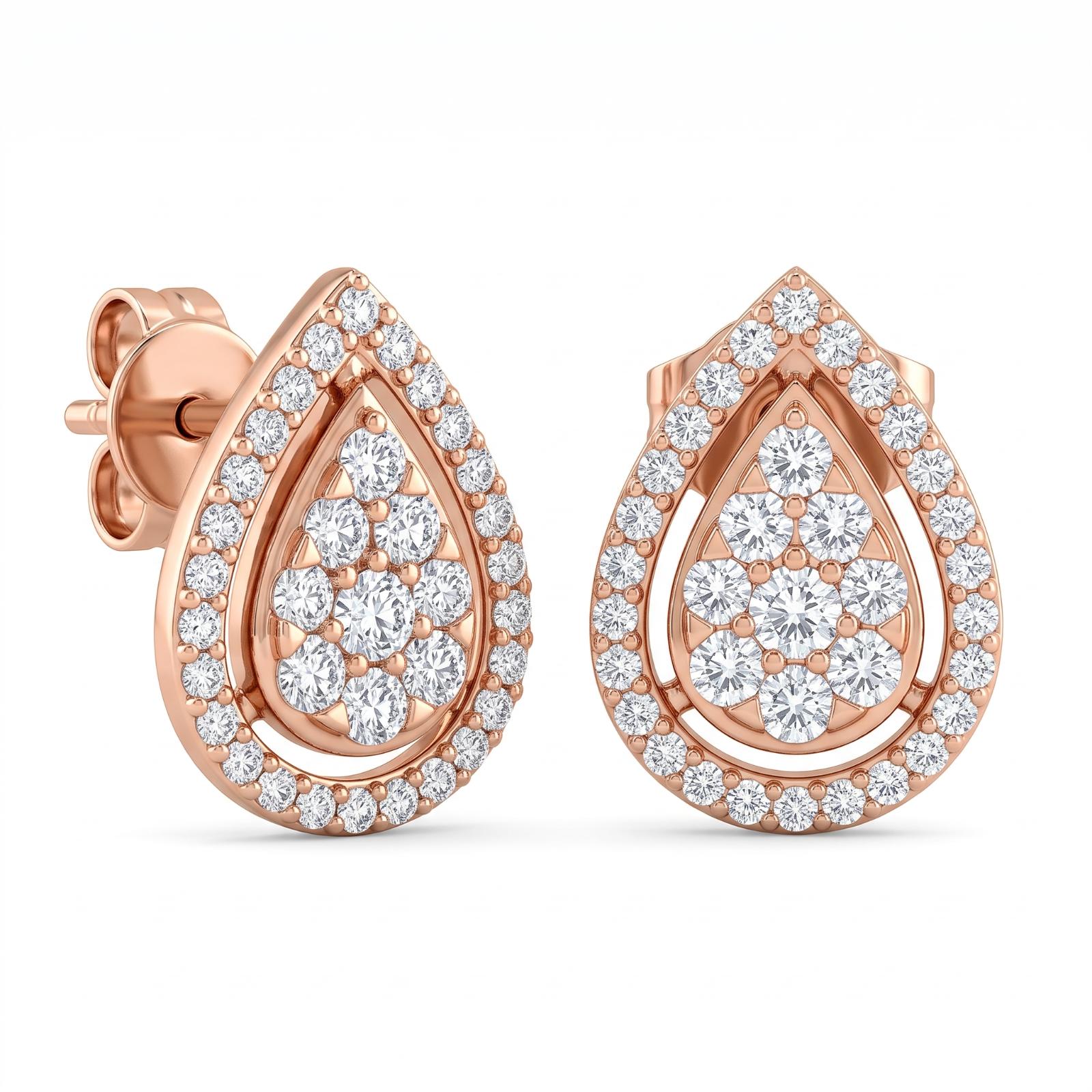 Luxury 18K Gold & Natural Diamond Earrings