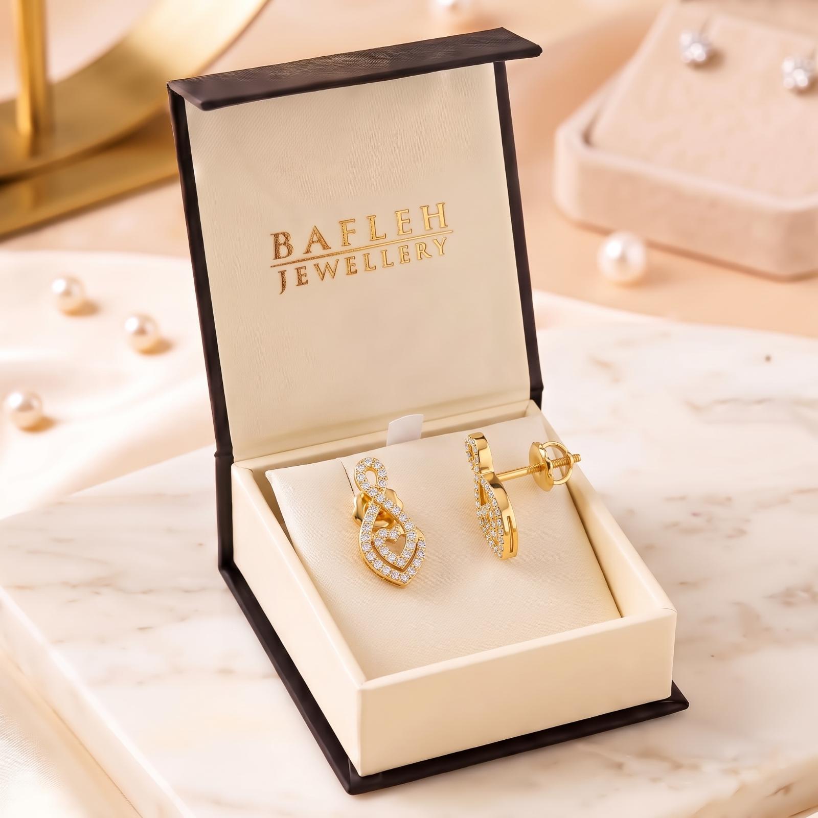 18K Gold Earrings with Brilliant Natural Diamonds - Image 7