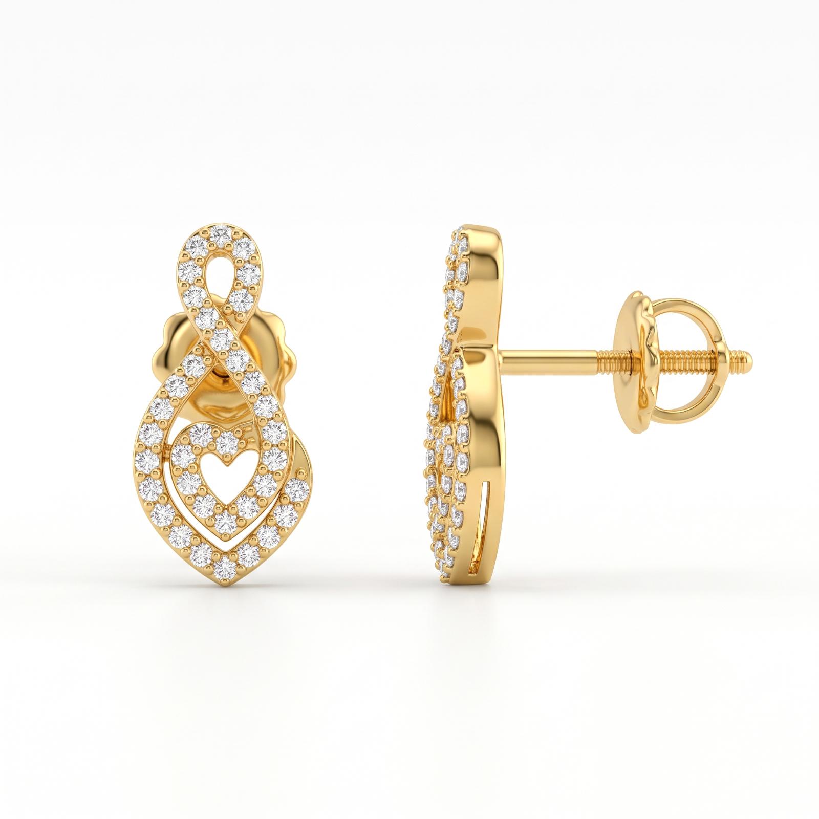 18K Gold Earrings with Brilliant Natural Diamonds