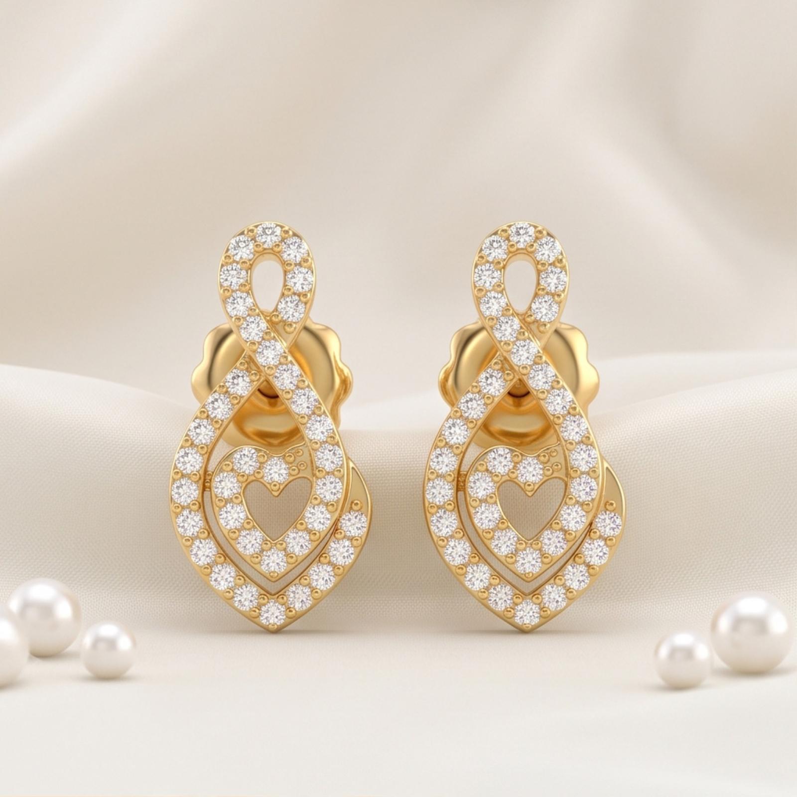 18K Gold Earrings with Brilliant Natural Diamonds - Image 4