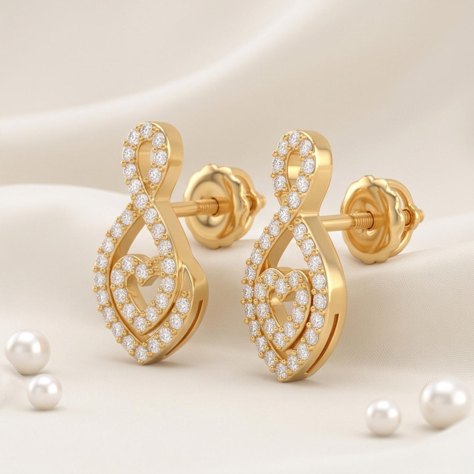 18K Gold Earrings with Brilliant Natural Diamonds - Image 5