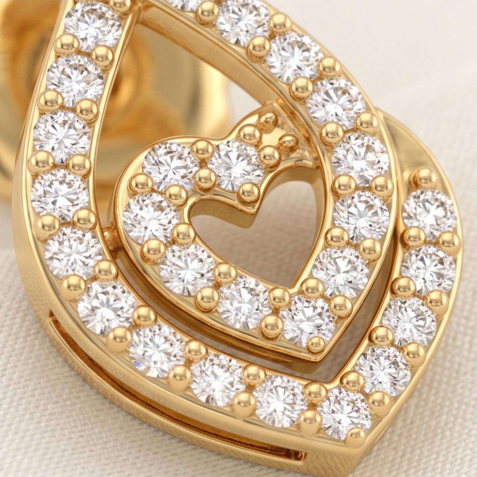18K Gold Earrings with Brilliant Natural Diamonds - Image 2