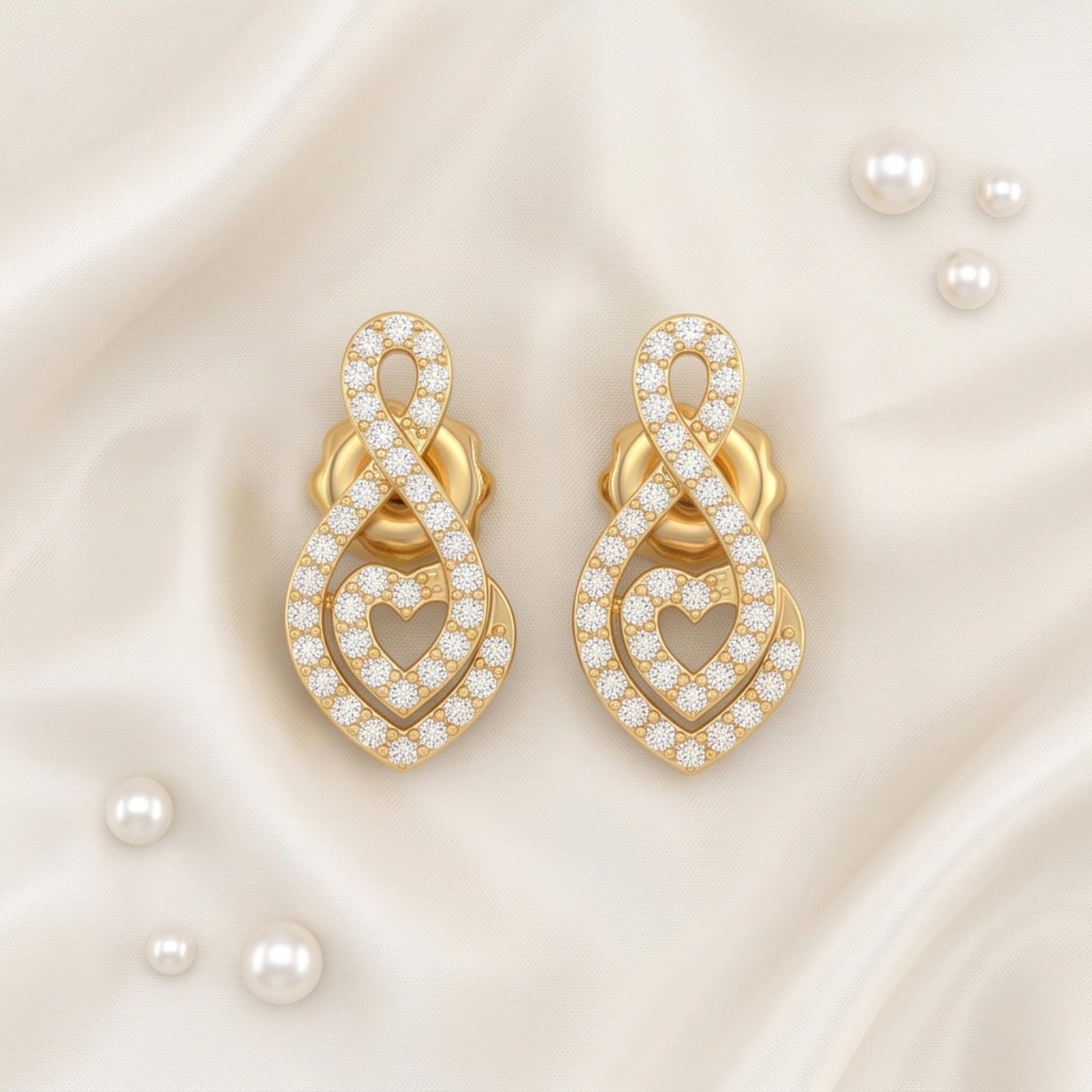 18K Gold Earrings with Brilliant Natural Diamonds - Image 6