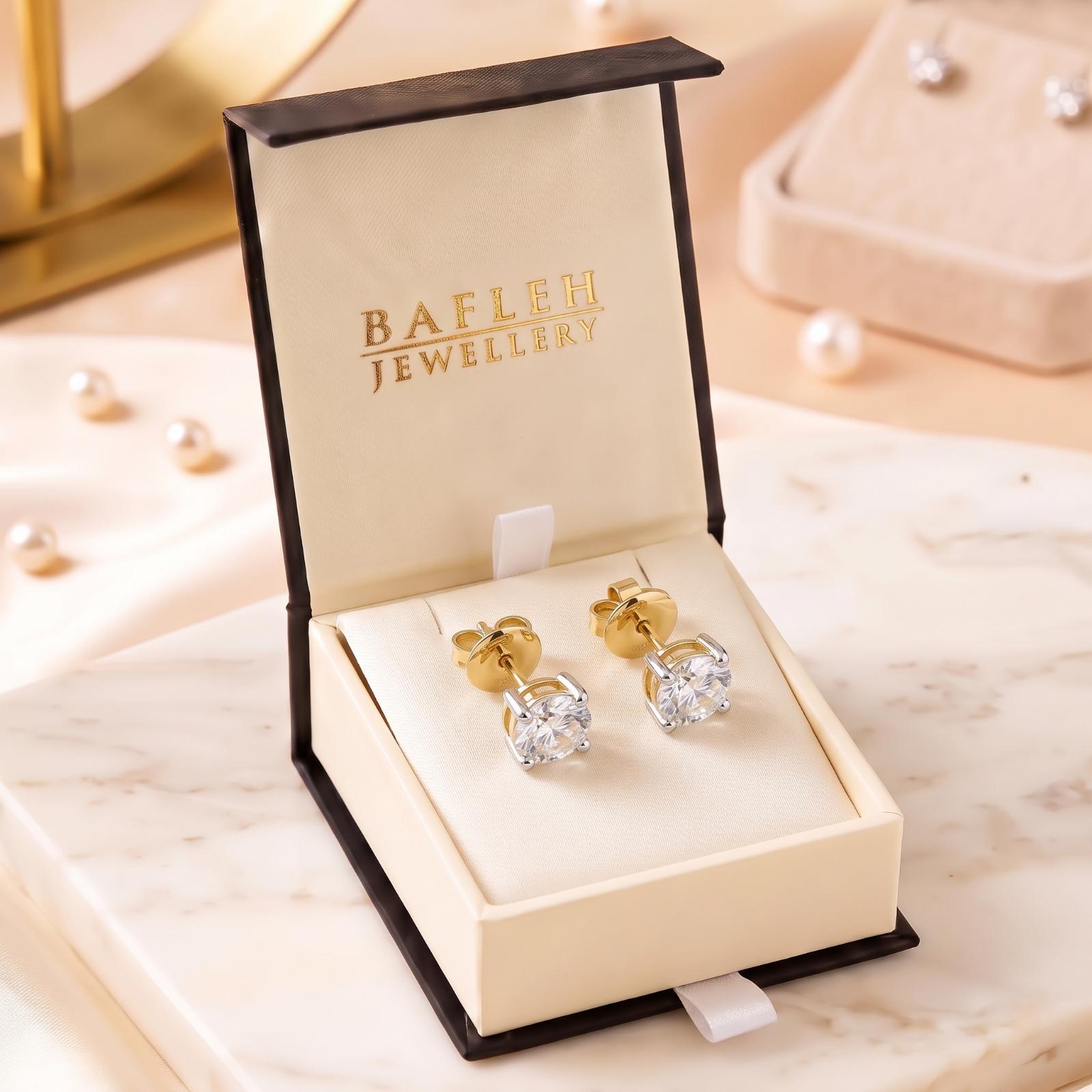 18KT Gold Diamond Earrings with Lab Grown Diamonds - Image 7