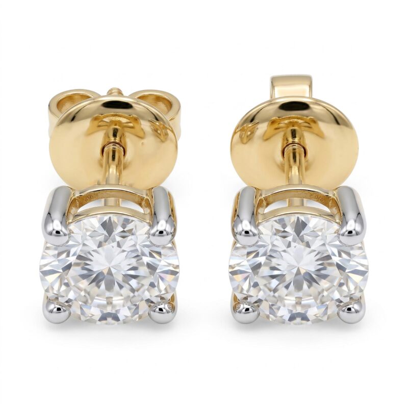 18KT Gold Diamond Earrings with Lab Grown Diamonds