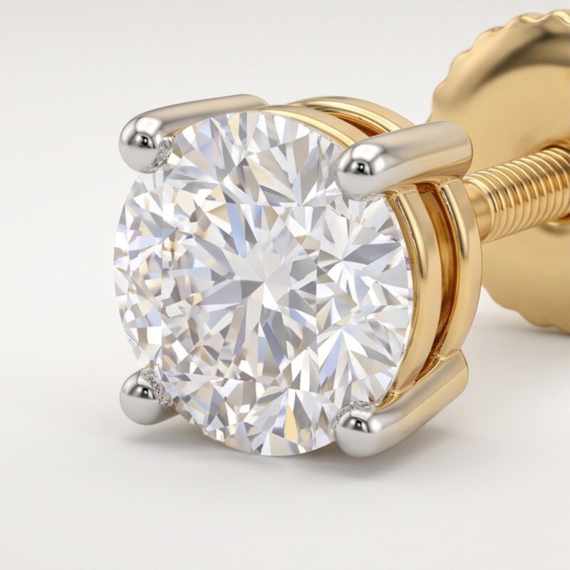 Alternative view of Lab Grown Diamond Stud Earrings  from Bafleh Jewellery