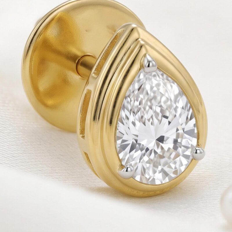 Alternative view of 18KT Gold & Lab Grown Diamond Earrings from Bafleh Jewellery