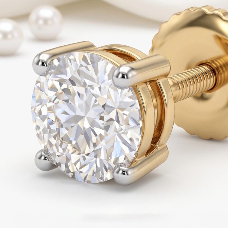 Alternative view of Bafleh Jewellery 18K Gold Lab Grown Diamond Stud Earrings