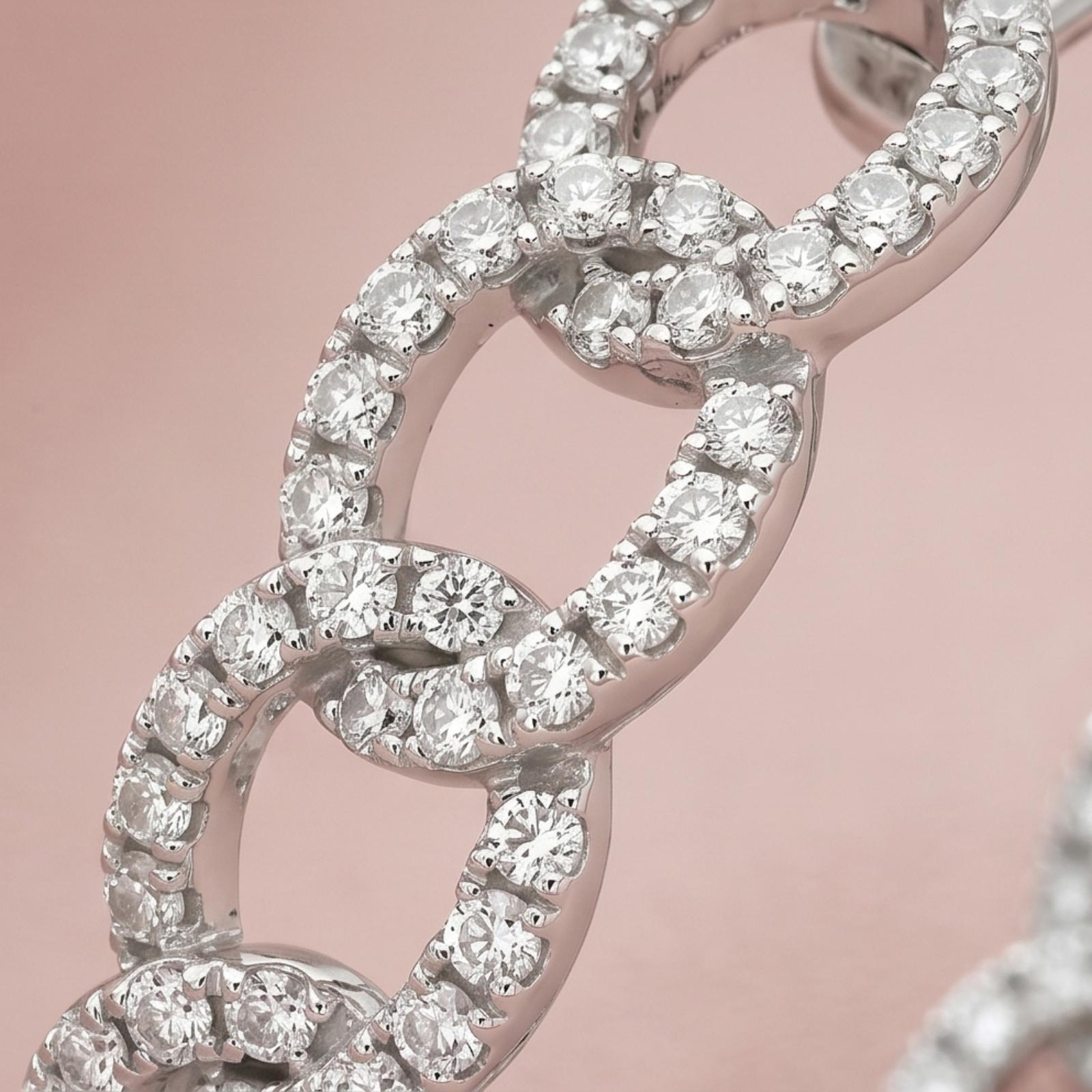 Modern Luxury 18K White Gold Hoop Earrings with Natural Diamond Sparkle Only at Bafleh Jewellery - Image 2