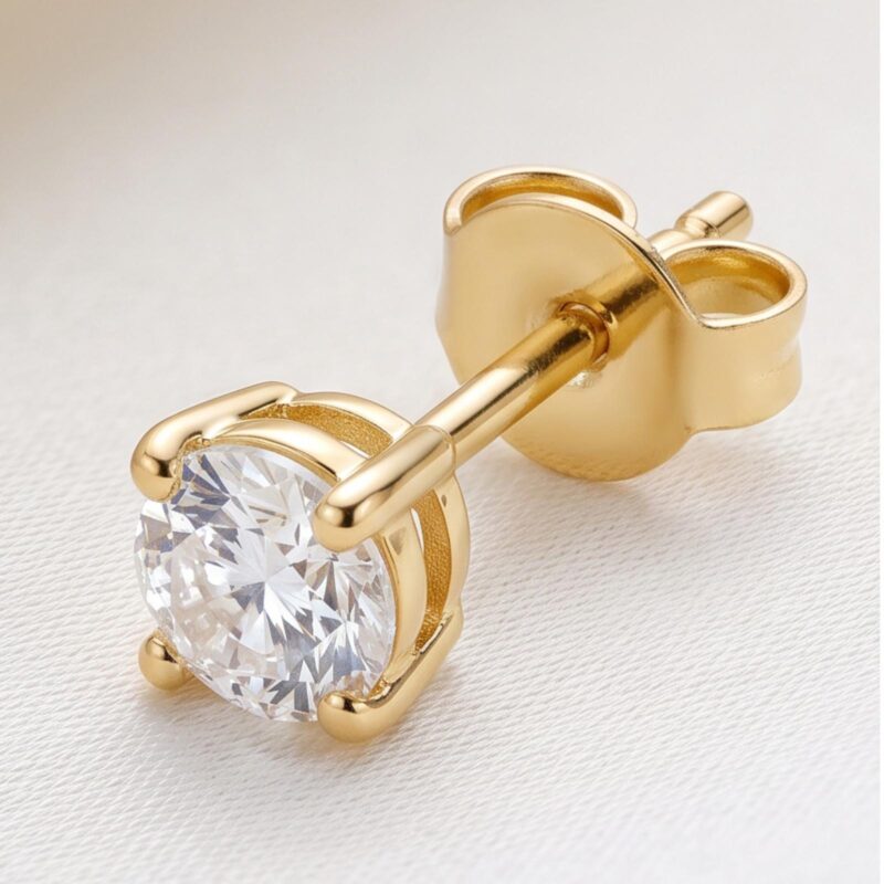 Alternative view of Radiant 14K Gold and Diamond Earrings That Bring a Luxurious Finishing Touch to Any Outfit