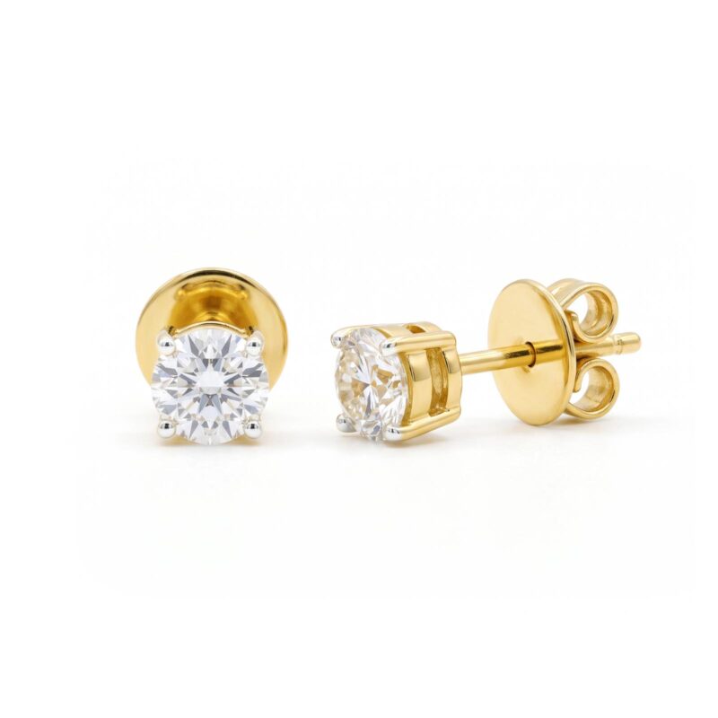 Sophisticated Natural Diamond Earrings Crafted in Premium 18K Gold for Lasting Beauty