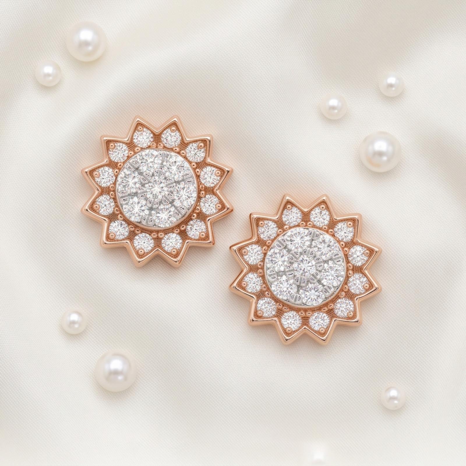 Exquisite 14K Gold and Diamond Earrings Perfect for Celebrations, Parties, and Elegant Evenings - Image 6