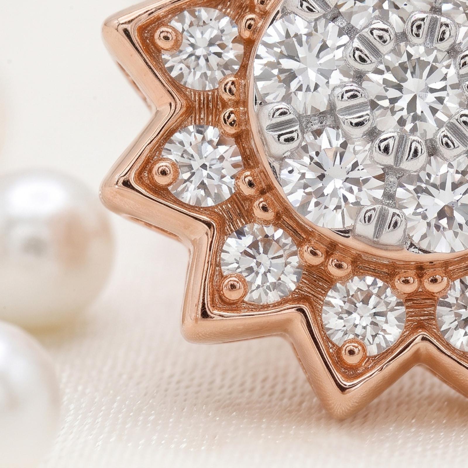 Exquisite 14K Gold and Diamond Earrings Perfect for Celebrations, Parties, and Elegant Evenings - Image 2