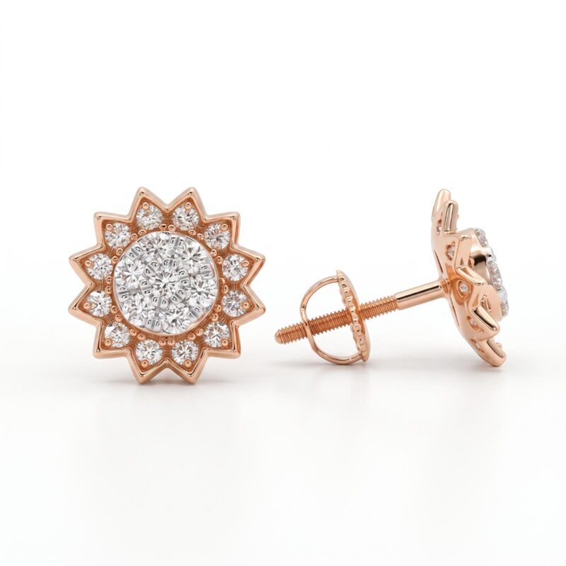 Exquisite 14K Gold and Diamond Earrings Perfect for Celebrations, Parties, and Elegant Evenings