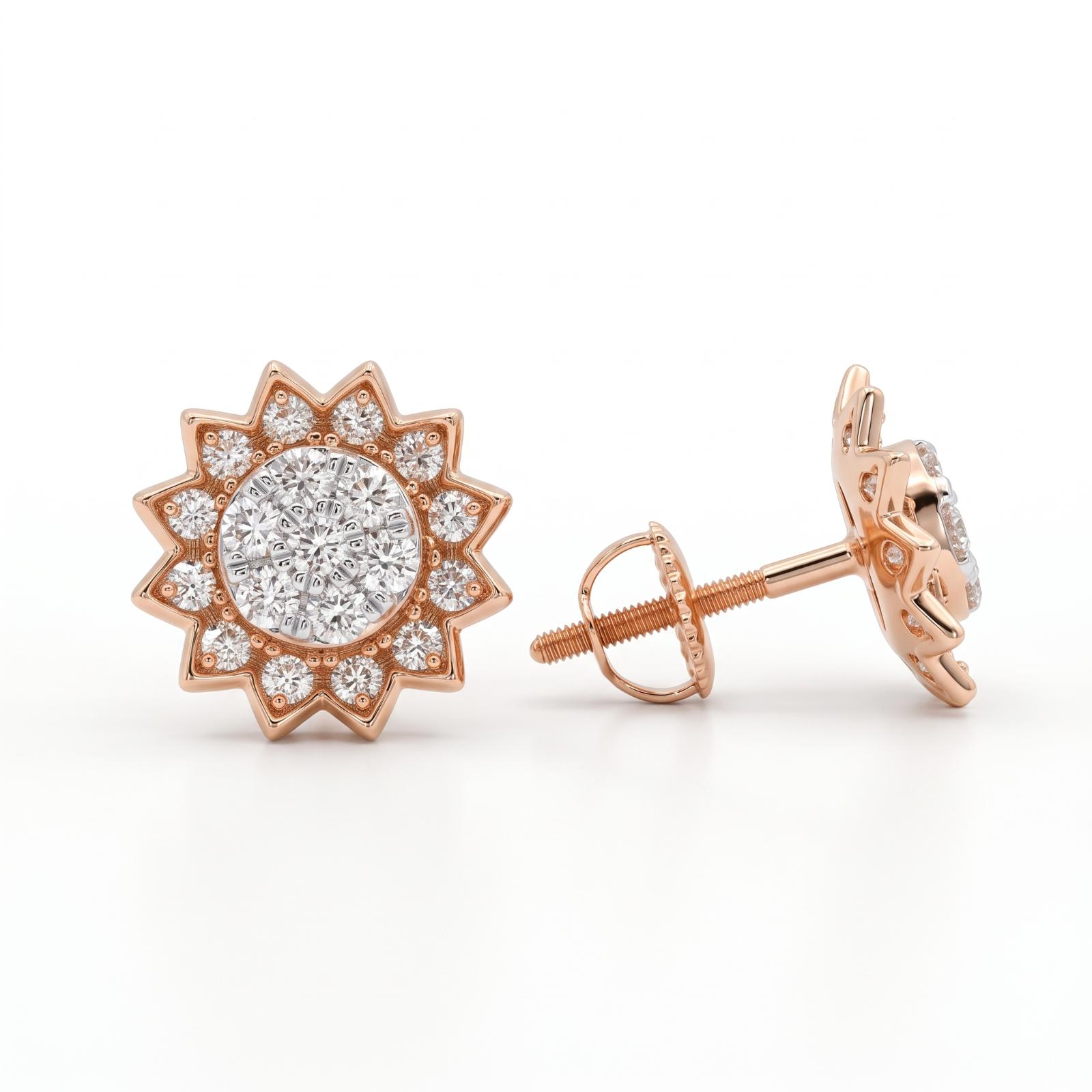 Exquisite 14K Gold and Diamond Earrings Perfect for Celebrations, Parties, and Elegant Evenings