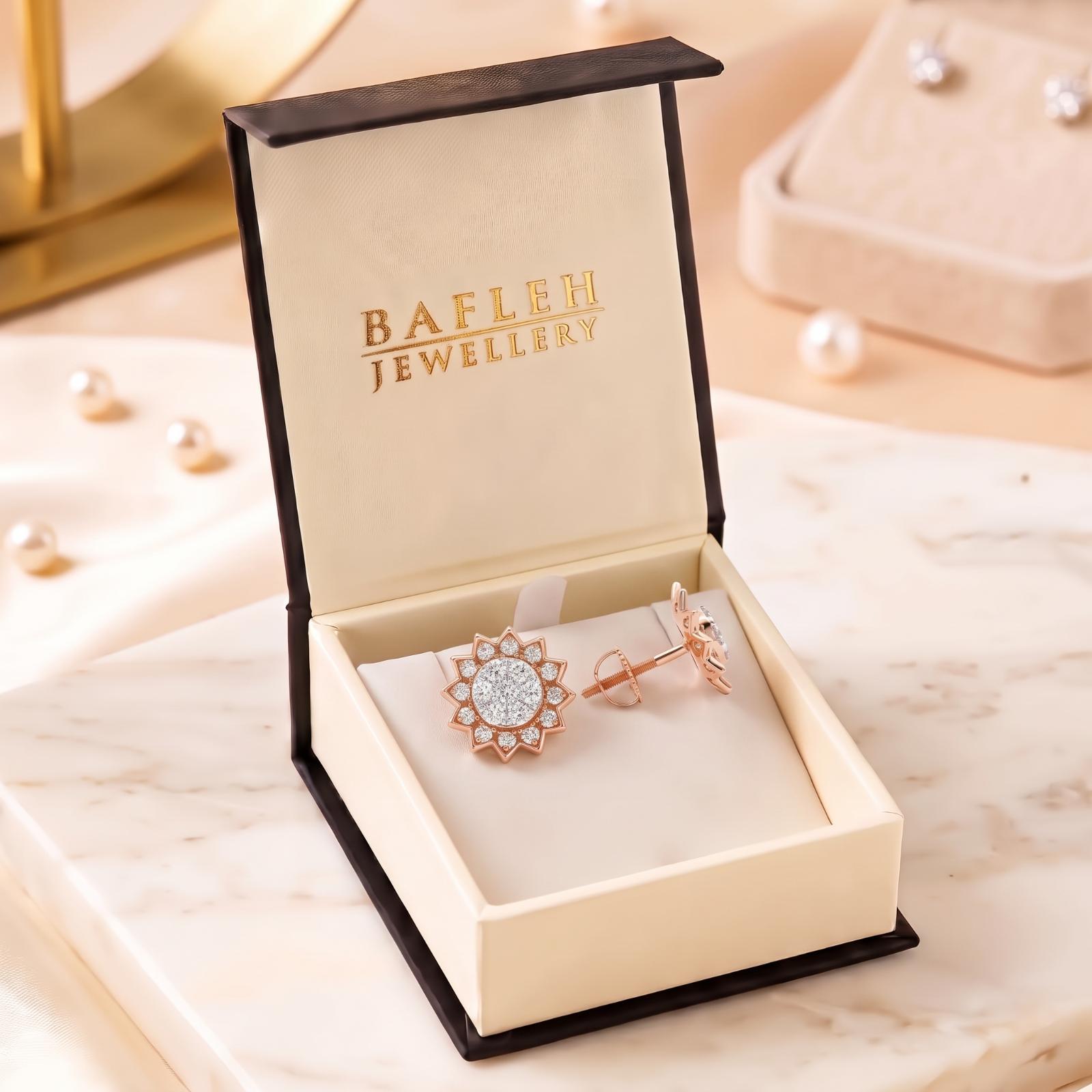 Exquisite 14K Gold and Diamond Earrings Perfect for Celebrations, Parties, and Elegant Evenings - Image 7