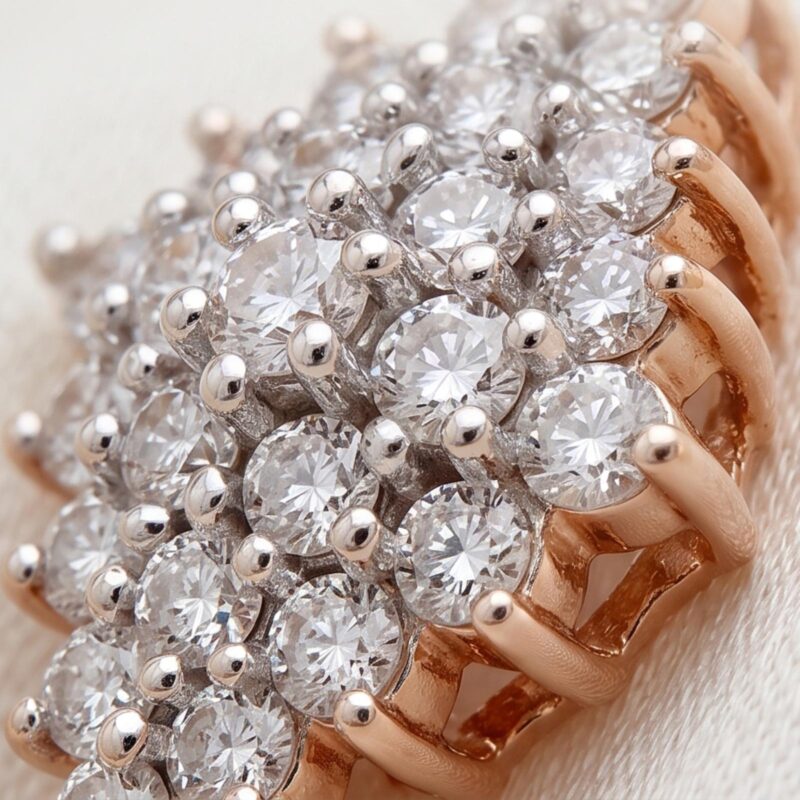 Alternative view of Stunning 18K Gold & Natural Diamond Earrings for an Elegant and Graceful Appearance