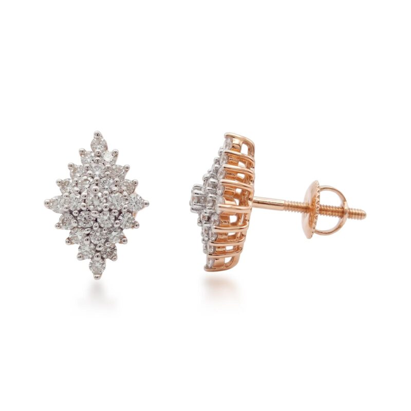 Stunning 18K Gold & Natural Diamond Earrings for an Elegant and Graceful Appearance