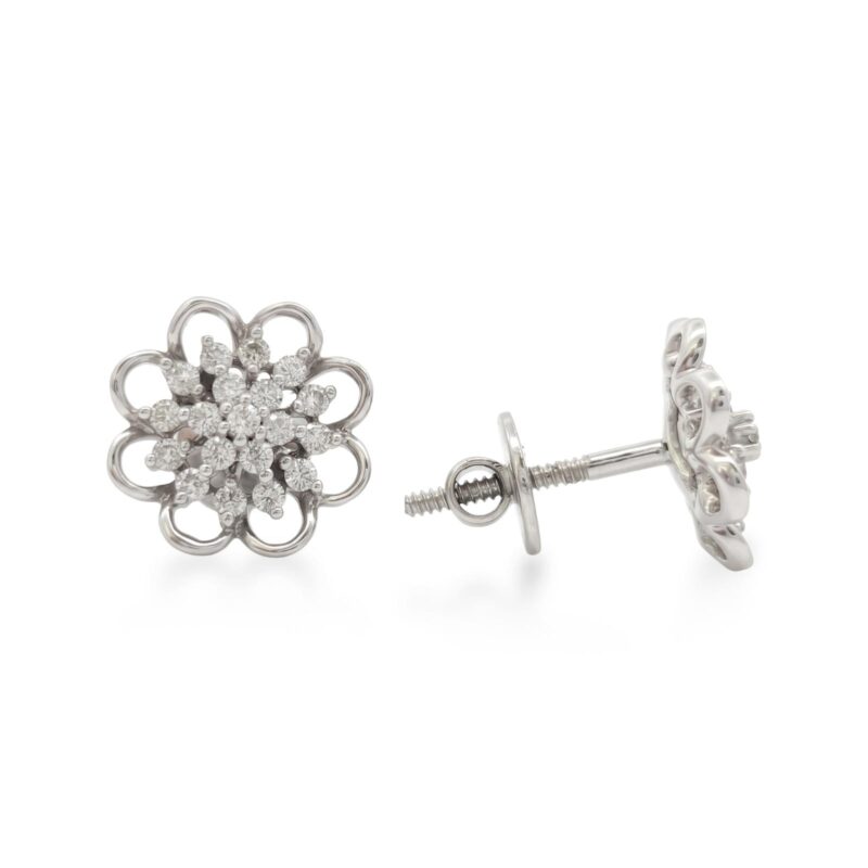 Discover Exquisite Natural Diamond Earrings in 18K Gold at Bafleh Jewellery