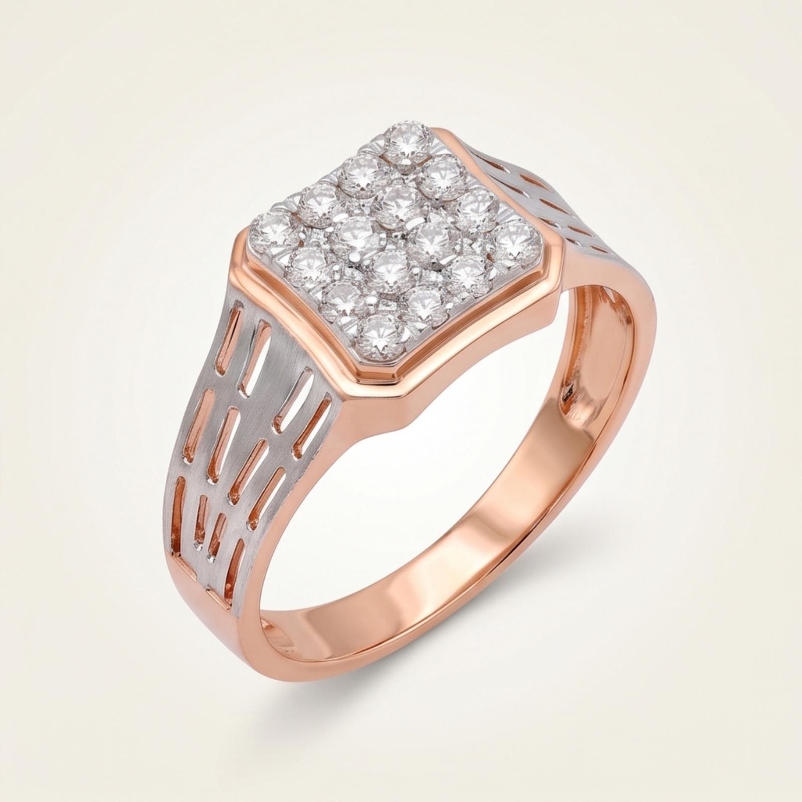 Premium 18K Gold & Diamond Ring for Men - Image 4
