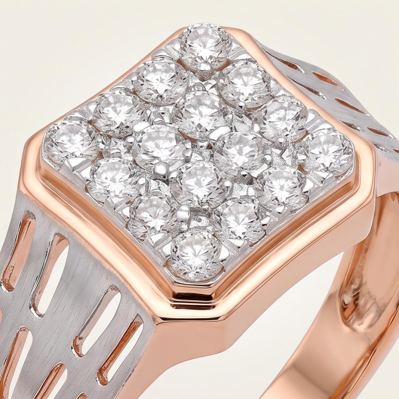 Premium 18K Gold & Diamond Ring for Men - Image 2