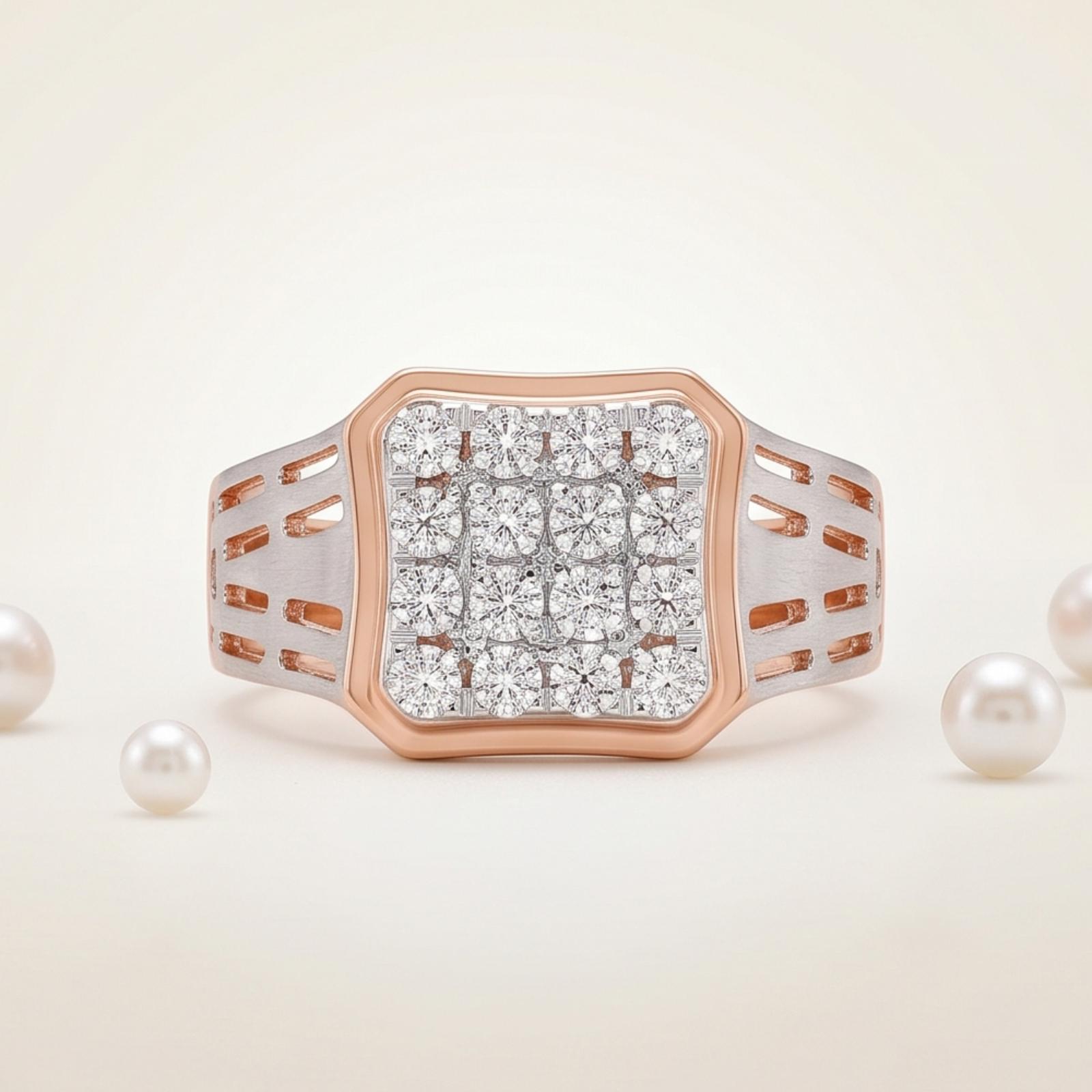 Premium 18K Gold & Diamond Ring for Men - Image 3