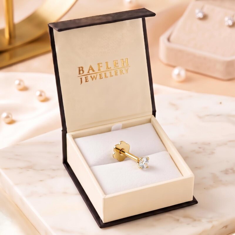 Alternative view of 18K Gold Natural Diamond Nosepin for Women