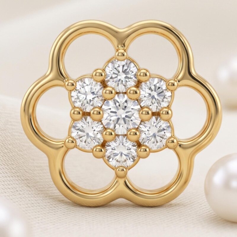 Alternative view of 18K Gold Natural Diamond Nosepin Jewellery