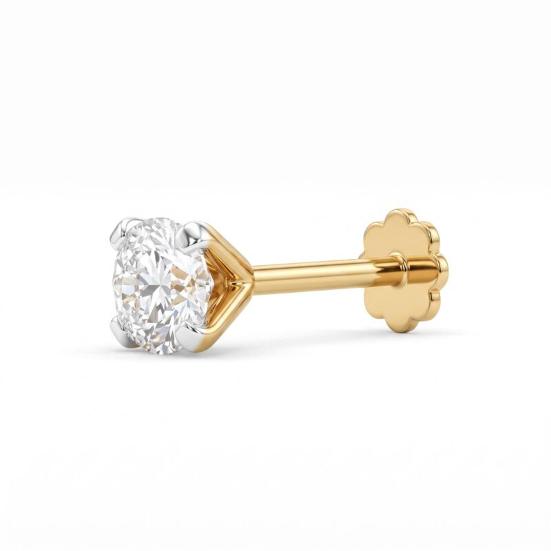Timeless 18K Gold Lab Grown Diamond Nosepin