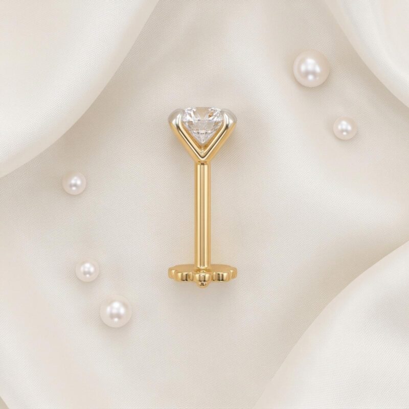Alternative view of Timeless 18K Gold Lab Grown Diamond Nosepin