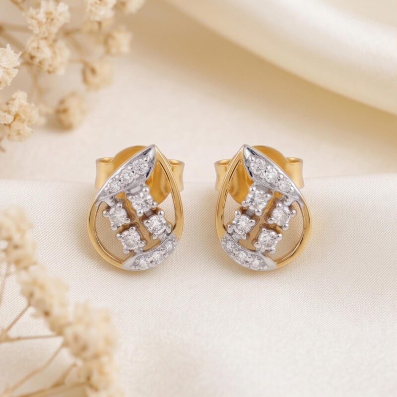Alternative view of Shop Luxurious 18K Gold Diamond Earrings That Perfectly Complement Your Personal Style at Bafleh Jewellery