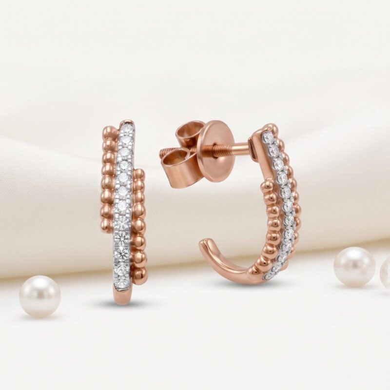Alternative view of Enhance Your Natural Beauty with Sparkling 18K Diamond Earrings from Bafleh Jewellery