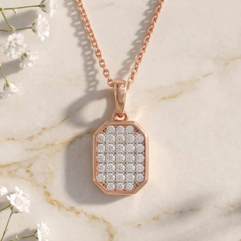Alternative view of Premium 18K Gold Diamond Pendant with Chain Designed to Add Sophisticated Sparkle to Every Jewellery Collection from Bafleh Jewellery