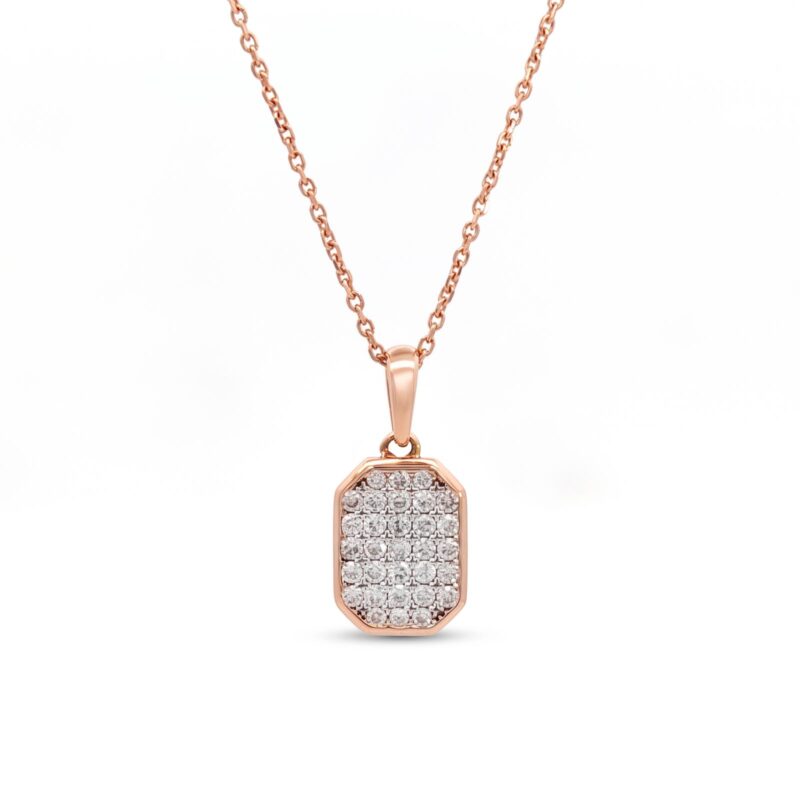 Premium 18K Gold Diamond Pendant with Chain Designed to Add Sophisticated Sparkle to Every Jewellery Collection from Bafleh Jewellery