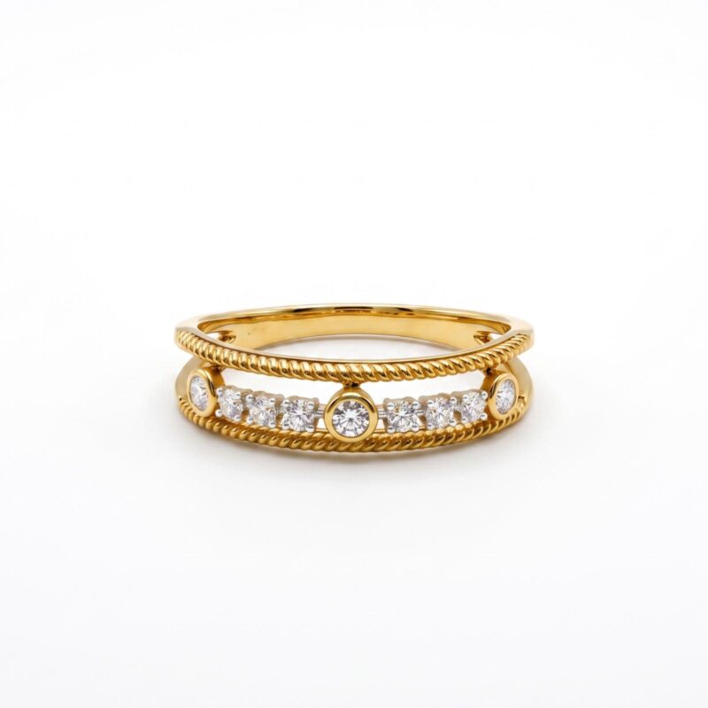 Modern Elegance Natural Diamond Ring in 18K Gold