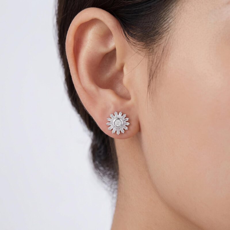 Alternative view of Shine with Confidence and Elegance Wearing Stunning 18K Diamond Earrings from Bafleh Jewellery
