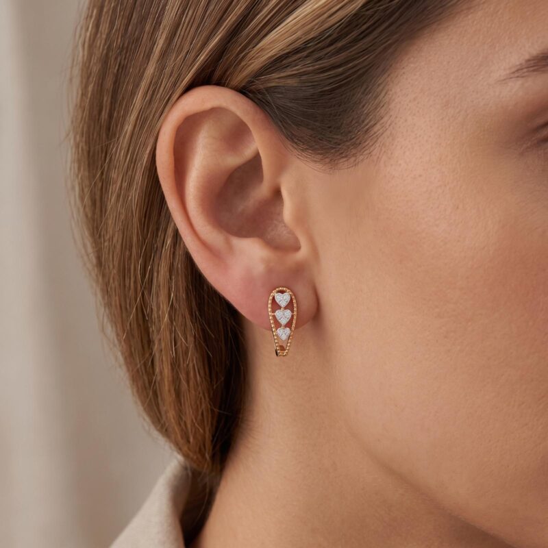 Alternative view of Explore Elegant and Sophisticated 18K Gold Diamond Earrings Designed for Modern Women at Bafleh Jewellery
