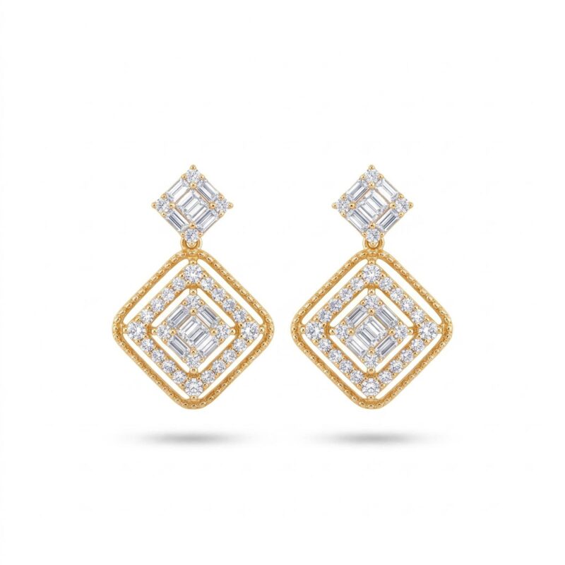 Shop Beautifully Crafted 18K Gold Diamond Earrings for Every Special Occasion at Bafleh Jewellery