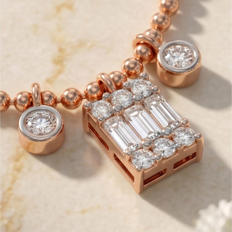 50 -AN-98706-34-FM -18K Gold & Diamond Neclace